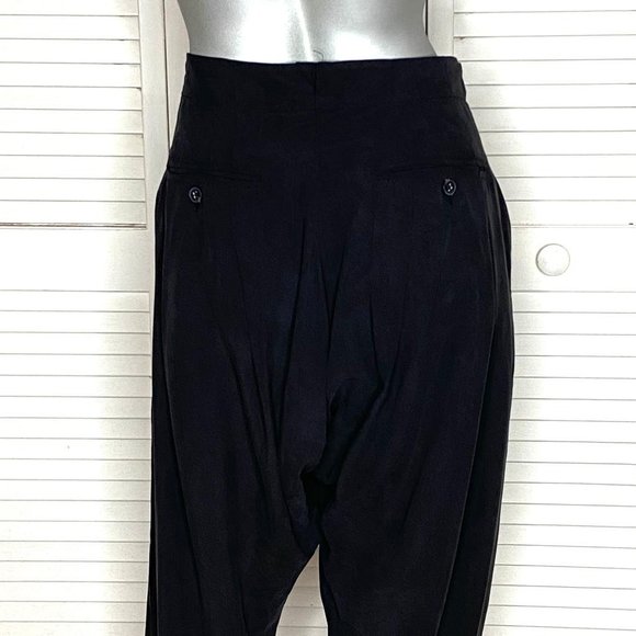 AllSaints Spitalfields Black Silk Dropped Waist Jodhpur Trousers Pants UK8 US 4 - Picture 5 of 6